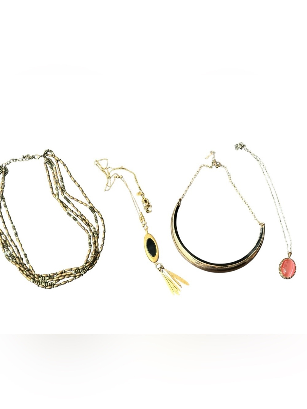 Necklace LOT Pink Silver Gemstone Amulet Charm Steve Madden Madewell Beaded